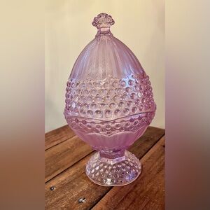Gorham vintage crystal pink egg.  Emily’s Attic collection